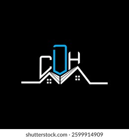 CDH Real State logo design, CDH simple and modern logo. CDH luxurious alphabet design  