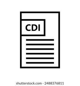 CDI file icon illustrated on background