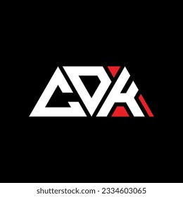 Diseño del logotipo de la letra triangular CDK con forma triangular. Monograma de diseño del logotipo del triángulo CDK. Plantilla de logotipo vectorial de triángulo CDK con color rojo. Logo triangular CDK Diseño sencillo, elegante y lujoso.