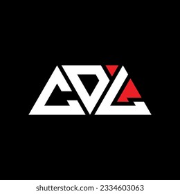 CDL triangle letter logo design with triangle shape. CDL triangle logo design monogram. CDL triangle vector logo template with red color. CDL triangular logo Simple, Elegant, and Luxurious design.