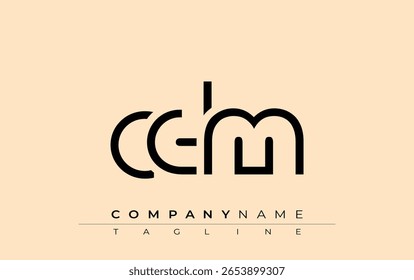 Diseño de carta abstracta CDM. Diseño moderno del logotipo del negocio con tipografía Abstractas y estilo contemporáneo
