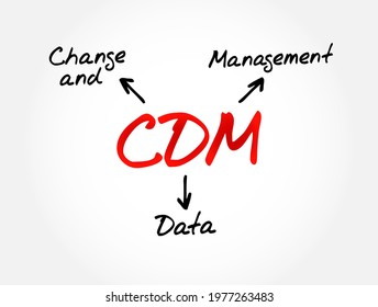 CDM - Change and Data Management acronym, business concept background