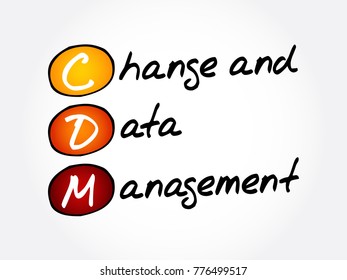 CDM – Change and Data Management acronym, business concept background