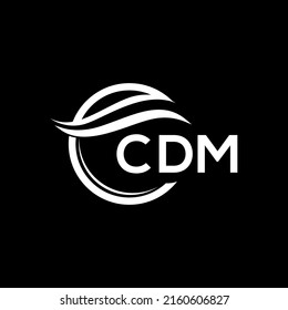 CDM letter logo design on black background. CDM creative circle letter logo concept. CDM letter design.
