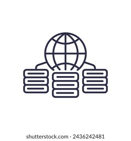 CDN, Content delivery network line icon