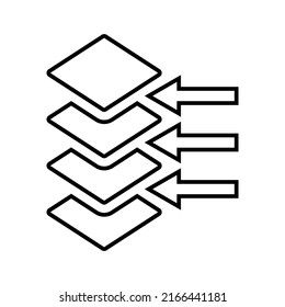 Cdn, layers, big data line icon. Outline vector.