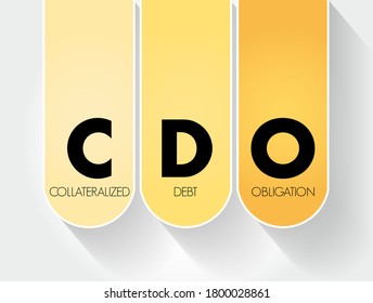 CDO - Collateralized Debt Obligation acronym, business concept background
