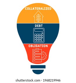 CDO - Collateralized Debt Obligation acronym. business concept background.  vector illustration concept with keywords and icons. lettering illustration with icons for web banner, flyer, landing pag