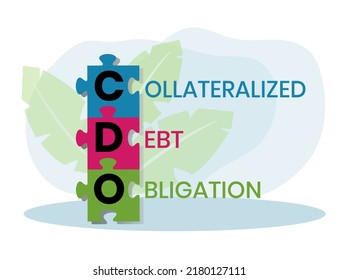 CDO - Collateralized Debt Obligation acronym. business concept background. vector illustration concept with keywords and icons. lettering illustration with icons for web banner, flyer, landing pag