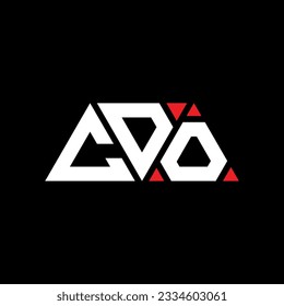 Diseño del logotipo de la letra del triángulo CDO con forma de triángulo. Monograma de diseño del logotipo del triángulo CDO. Plantilla de logotipo vectorial de triángulo CDO con color rojo. Logotipo triangular CDO Diseño sencillo, elegante y lujoso.