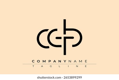 Diseño de carta abstracta CDP. Diseño moderno del logotipo del negocio con tipografía Abstractas y estilo contemporáneo