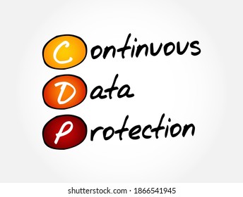 CDP - Continuous Data Protection acronym, technology concept background