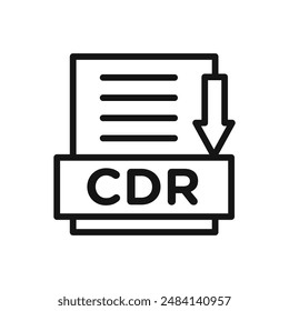 CDR-Datei Dokument Symbol Schwarz-Weiß Vektorgrafik Zeichen