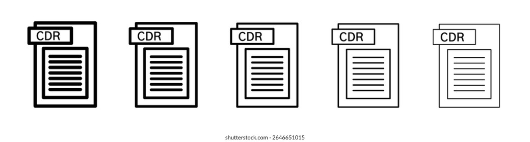 Ícone de documento de arquivo CDR simples logotipo de estrutura de tópicos