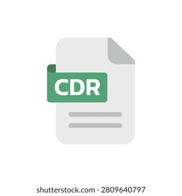 CDR File Document Icon Isolated on White Background
