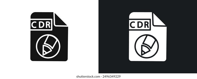 CDR-Datei Document Icon linearer Grafiksatz Vektor in Schwarz