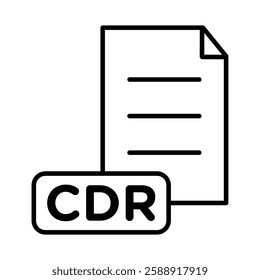 CDR File Document Icon Outline vector symbol sign