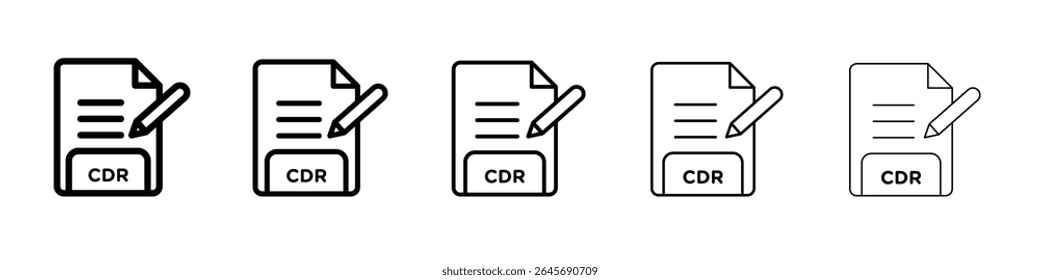 Ícone de documento de arquivo CDR ilustração simples logotipo art