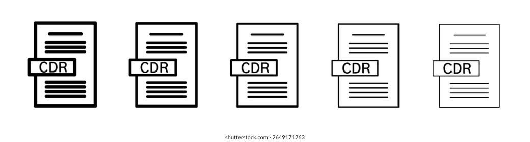 Arquivo CDR Ícone delineamento fino marca de logotipo definida