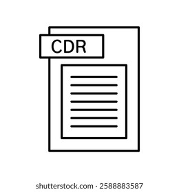 CDR File Document Icon Vector logo set flat