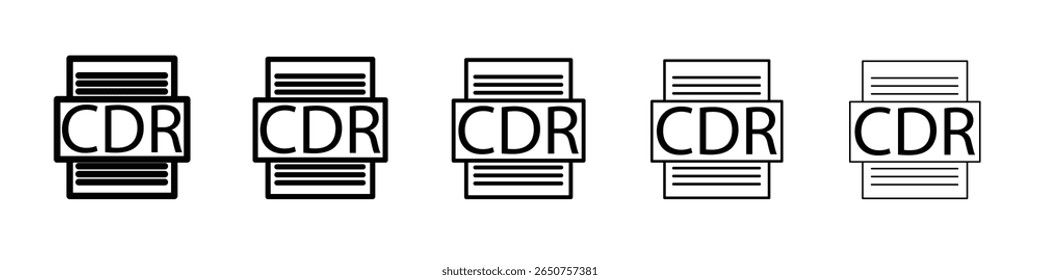 CDR File Document Icon vector thin outline style sign