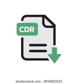 CDR File Download Icon Isolated on White Background