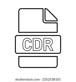 CDR File Format Icon In Outline Style