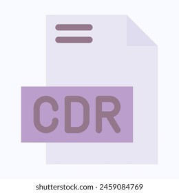 CDR-Dateiformat-Vektorgrafik-Symbol, isoliert auf Abstraktem Hintergrund.
