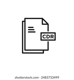 CDR file icon outline collection in black