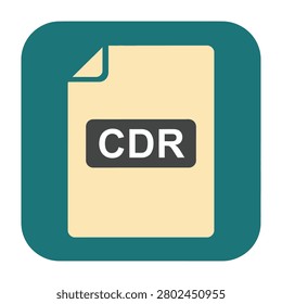 A CDR file icon symbol representing a document file type on computer