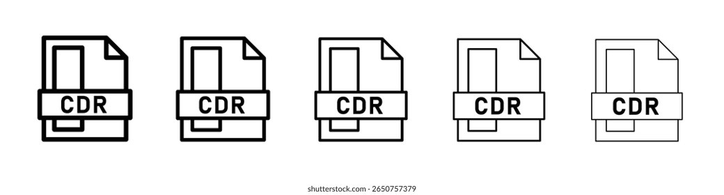 ícone do arquivo cdr vetor delineamento fino estilo sinal