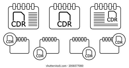 Cdr folder vector icon in calender set illustration for ui and ux, website or mobile application