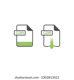 CDR Format Download Icon - Format Extension File Icon Vector Illustration For Web and Graphics Design.