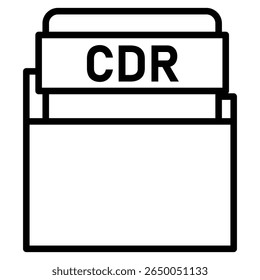 cdr icon flat thin outline art logo