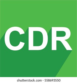 Cdr Icon Vector Flat Color with Shadow
