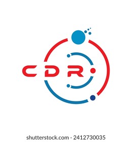 CDR-Brief-Technologie Logo-Design auf weißem Hintergrund. CDR Creative Initials Brief IT Logo Konzept. CDR-Buchstabendesign. 