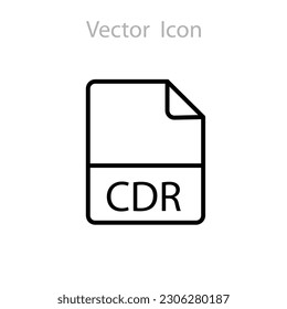 CDR vector file extension icon. illustration on white background..eps