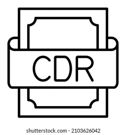 Cdr Vector Outline Icon Isolated On White Background
 