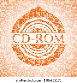 CD-ROM abstract orange mosaic emblem