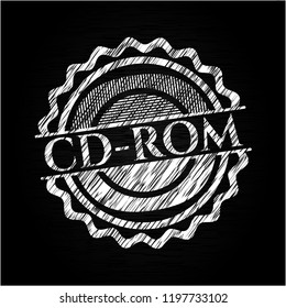 CD-ROM chalk emblem written on a blackboard