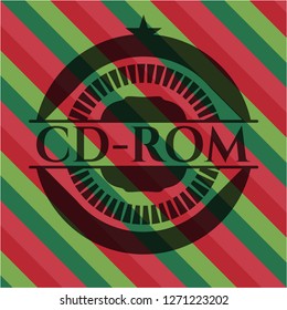 CD-ROM christmas emblem background.