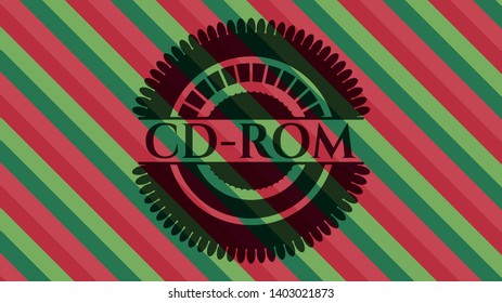 CD-ROM christmas style badge. Vector Illustration. Detailed.