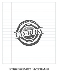 CD-ROM draw with pencil effect. Vector Illustration. Detailed. 