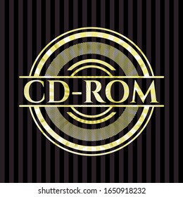Tarjeta dorada de CD-ROM. Ilustración vectorial. Detallado.
