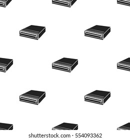 CD-ROM icon in black style isolated on white background. Personal computer pattern stock vector illustration.
