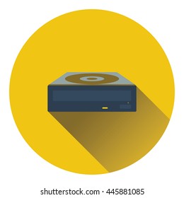 CD-ROM icon. Flat color design. Vector illustration.