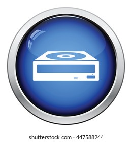 CD-ROM icon. Glossy button design. Vector illustration.