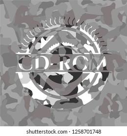 CD-ROM on grey camo texture