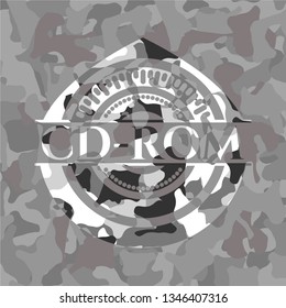 CD-ROM on grey camo texture
