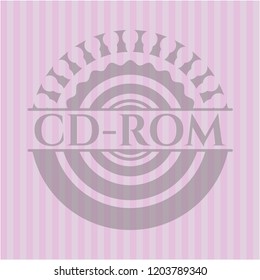CD-ROM pink emblem. Retro